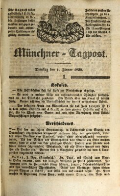 Münchener Tagpost (Münchener Morgenblatt) Dienstag 1. Januar 1839