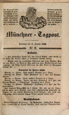 Münchener Tagpost (Münchener Morgenblatt) Sonntag 6. Januar 1839