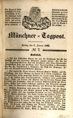 Münchener Tagpost (Münchener Morgenblatt) Montag 7. Januar 1839