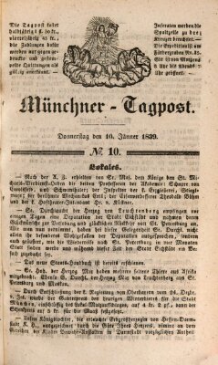Münchener Tagpost (Münchener Morgenblatt) Donnerstag 10. Januar 1839