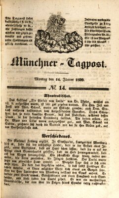 Münchener Tagpost (Münchener Morgenblatt) Montag 14. Januar 1839