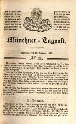 Münchener Tagpost (Münchener Morgenblatt) Sonntag 10. Februar 1839