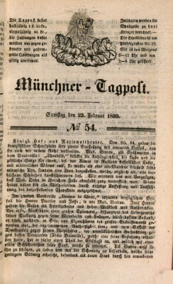 Münchener Tagpost (Münchener Morgenblatt) Samstag 23. Februar 1839