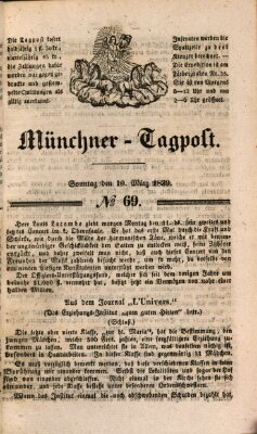 Münchener Tagpost (Münchener Morgenblatt) Sonntag 10. März 1839