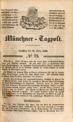 Münchener Tagpost (Münchener Morgenblatt) Samstag 16. März 1839