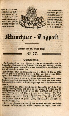 Münchener Tagpost (Münchener Morgenblatt) Montag 18. März 1839