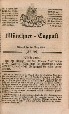 Münchener Tagpost (Münchener Morgenblatt) Mittwoch 20. März 1839