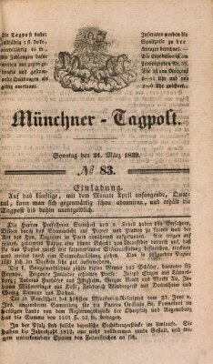 Münchener Tagpost (Münchener Morgenblatt) Sonntag 24. März 1839