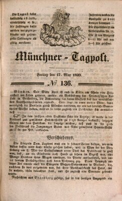 Münchener Tagpost (Münchener Morgenblatt) Freitag 17. Mai 1839