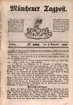 Münchener Tagpost (Münchener Morgenblatt) Freitag 8. November 1839