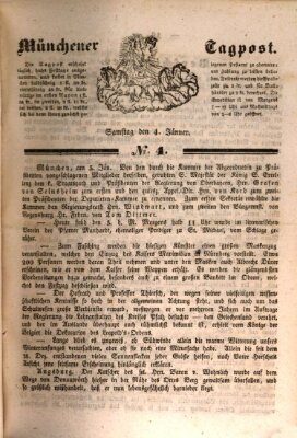 Münchener Tagpost (Münchener Morgenblatt) Samstag 4. Januar 1840