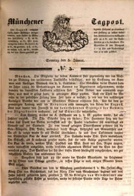 Münchener Tagpost (Münchener Morgenblatt) Sonntag 5. Januar 1840