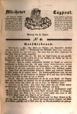 Münchener Tagpost (Münchener Morgenblatt) Montag 6. Januar 1840