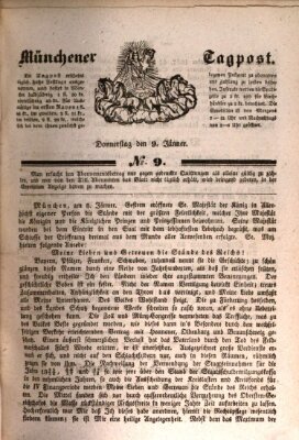 Münchener Tagpost (Münchener Morgenblatt) Donnerstag 9. Januar 1840