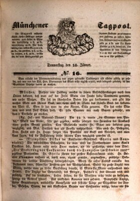 Münchener Tagpost (Münchener Morgenblatt) Donnerstag 16. Januar 1840