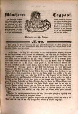 Münchener Tagpost (Münchener Morgenblatt) Mittwoch 29. Januar 1840