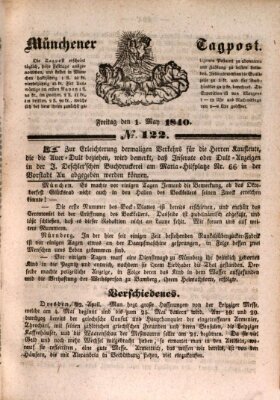 Münchener Tagpost (Münchener Morgenblatt) Freitag 1. Mai 1840