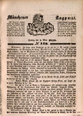 Münchener Tagpost (Münchener Morgenblatt) Freitag 8. Mai 1840