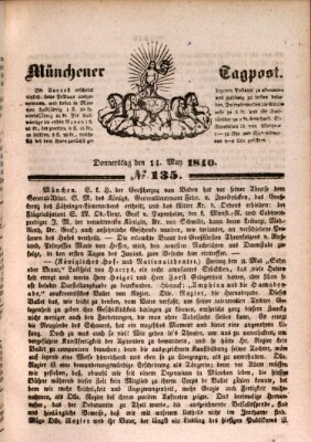 Münchener Tagpost (Münchener Morgenblatt) Donnerstag 14. Mai 1840