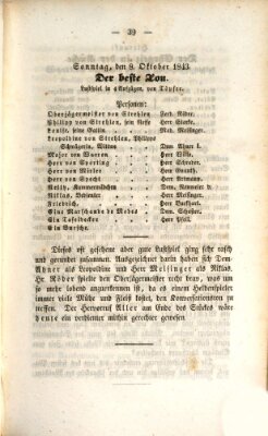 Regensburger Theater-Revue Sonntag 8. Oktober 1843