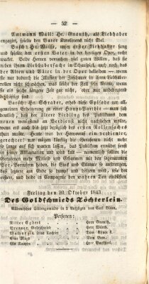 Regensburger Theater-Revue Freitag 20. Oktober 1843