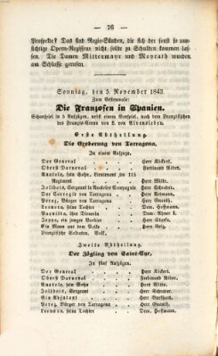 Regensburger Theater-Revue Sonntag 5. November 1843