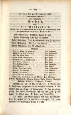 Regensburger Theater-Revue Freitag 24. November 1843