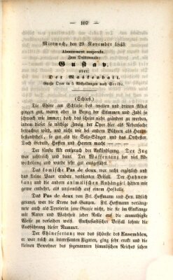 Regensburger Theater-Revue Mittwoch 29. November 1843