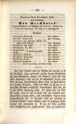 Regensburger Theater-Revue Freitag 1. Dezember 1843