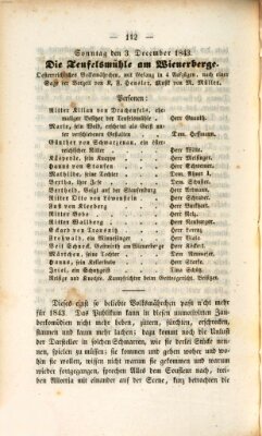 Regensburger Theater-Revue Sonntag 3. Dezember 1843