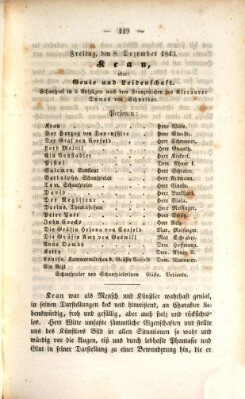 Regensburger Theater-Revue Freitag 8. Dezember 1843