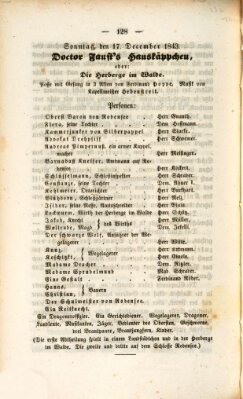 Regensburger Theater-Revue Sonntag 17. Dezember 1843