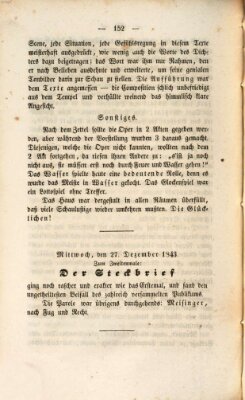 Regensburger Theater-Revue Mittwoch 27. Dezember 1843