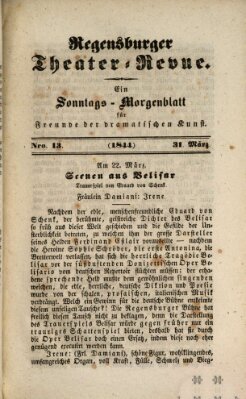 Regensburger Theater-Revue Sonntag 31. März 1844