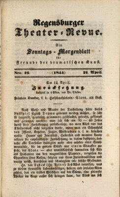 Regensburger Theater-Revue Sonntag 21. April 1844