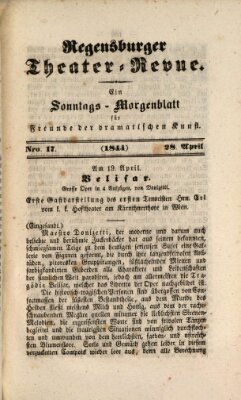 Regensburger Theater-Revue Sonntag 28. April 1844