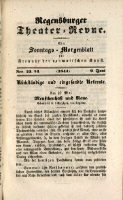 Regensburger Theater-Revue Sonntag 9. Juni 1844