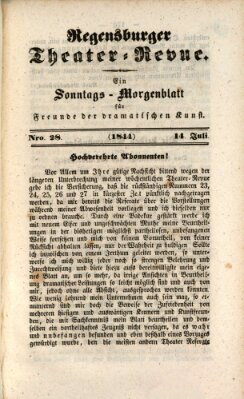 Regensburger Theater-Revue Sonntag 14. Juli 1844