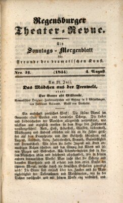 Regensburger Theater-Revue Sonntag 4. August 1844