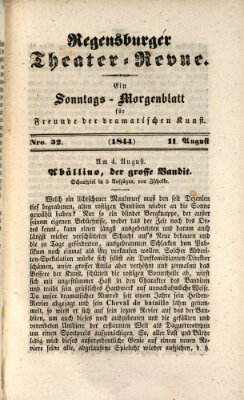 Regensburger Theater-Revue Sonntag 11. August 1844