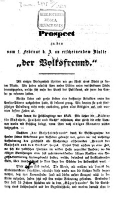 Der Volksfreund Montag 27. Januar 1851