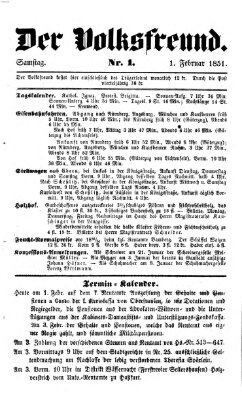 Der Volksfreund Samstag 1. Februar 1851