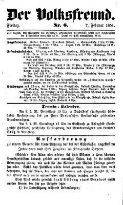 Der Volksfreund Freitag 7. Februar 1851