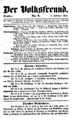 Der Volksfreund Samstag 8. Februar 1851