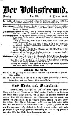 Der Volksfreund Montag 17. Februar 1851