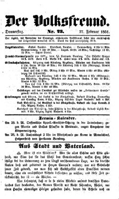 Der Volksfreund Donnerstag 27. Februar 1851