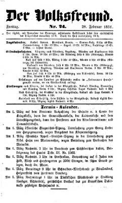 Der Volksfreund Freitag 28. Februar 1851