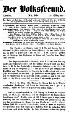 Der Volksfreund Dienstag 18. März 1851