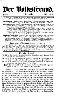 Der Volksfreund Freitag 21. März 1851