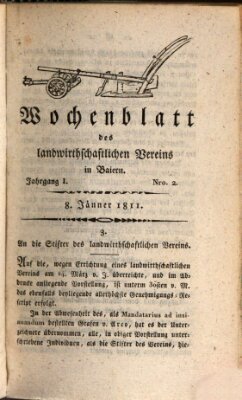 Wochenblatt des Landwirtschaftlichen Vereins in Bayern Dienstag 8. Januar 1811